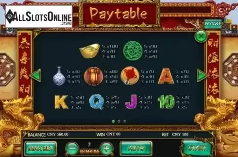 Paytable. Mammon from Aiwin Games