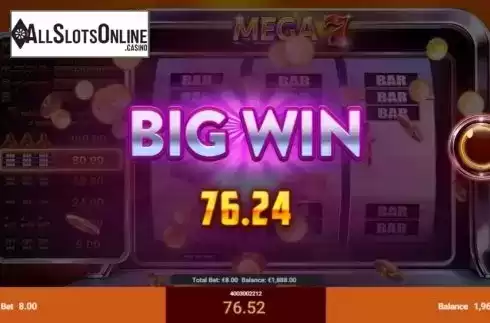 Win screen 2. Mega 7 from Spadegaming