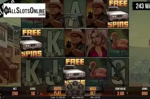 Free spins screen. Narcos from NetEnt