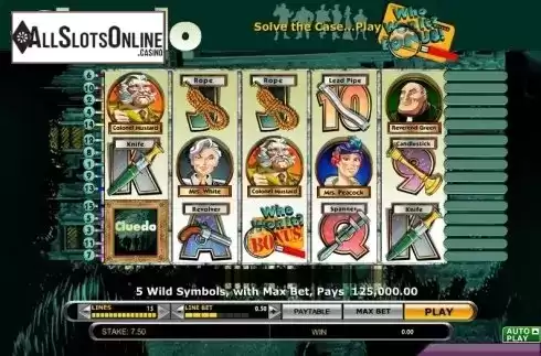 Game Workflow screen. Cluedo (IGT) from IGT