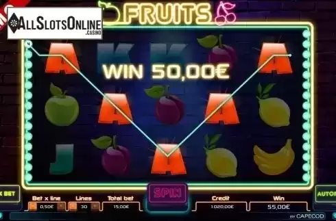 Win Screen 3. Fruits (Capecod) from Capecod Gaming