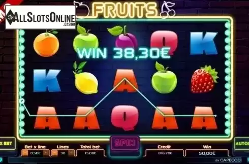 Win Screen . Fruits (Capecod) from Capecod Gaming