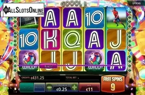 Free spins screen. Goool!! from MultiSlot