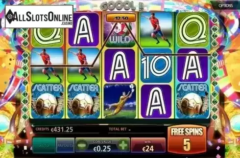 Free spins screen 3. Goool!! from MultiSlot