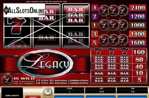 Reels screen. Legacy from Microgaming