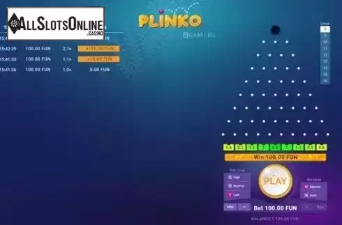 Game Screen 2. Plinko from BGAMING