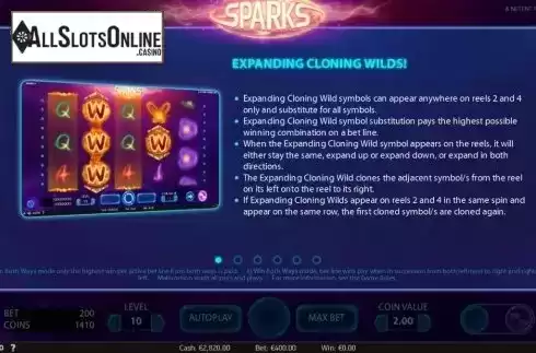 Screen5. Sparks from NetEnt