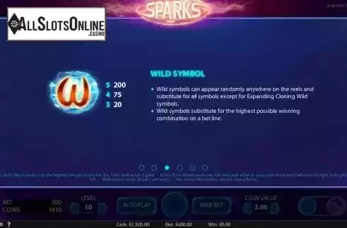 Screen7. Sparks from NetEnt
