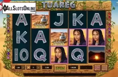 Reels screen. Tuareg from Capecod Gaming