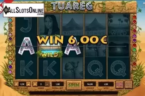 Wild win screen. Tuareg from Capecod Gaming