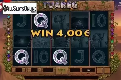 Free spins win screen. Tuareg from Capecod Gaming