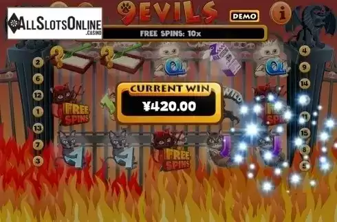 Win screen. 9Lives from Slot Factory
