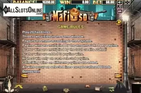 Rules 1. Mafioso (Allbet Gaming) from Allbet Gaming