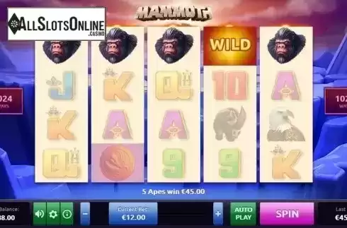 Large Win Screen. Mammoth (Rakki) from Rakki