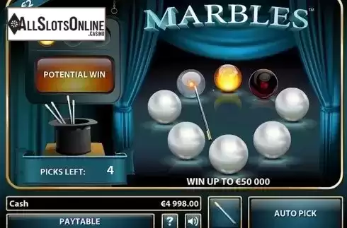 Game Screen. Marbles from NetEnt