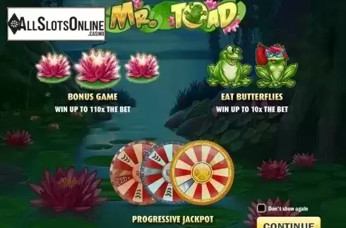 Screen 1. Mr Toad from Play'n Go