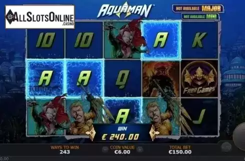 Win Screen. Aquaman from Playtech