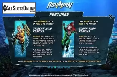 Features. Aquaman from Playtech