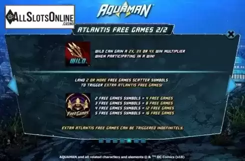 Free Games 2. Aquaman from Playtech