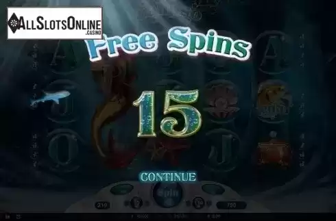 Free Spins screen. Calipso from Thunderspin