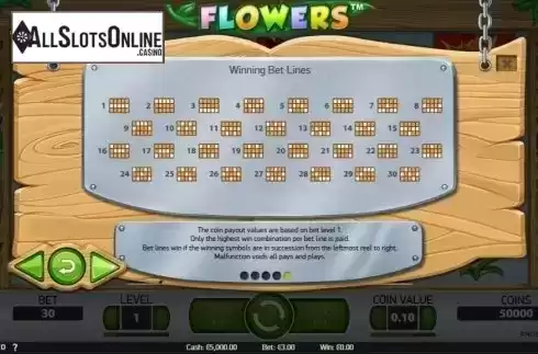 Screen8. Flowers from NetEnt