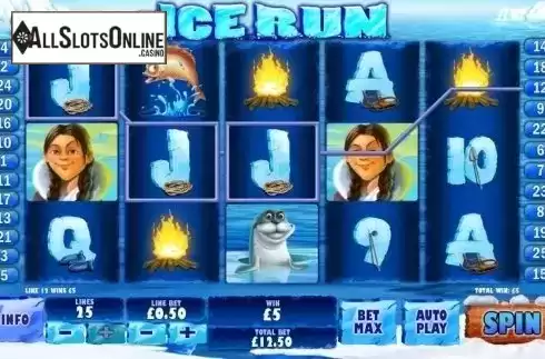 Win Screen . Ice Run from Playtech
