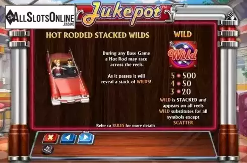 Paytable features. Jukepot from NYX Gaming Group