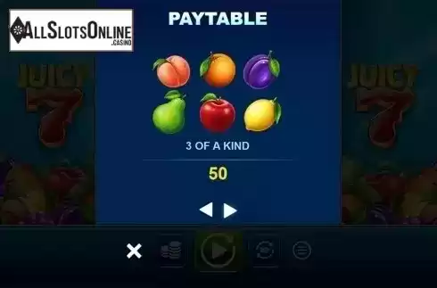 Paytable 3. Juicy 7 from OneTouch