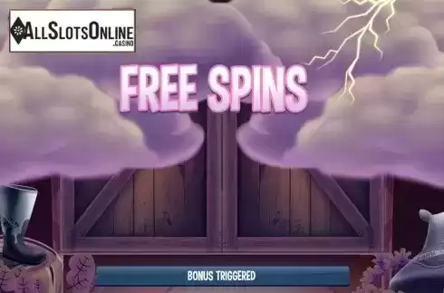 Free spins intro screen. Pigasus from Slingo Originals