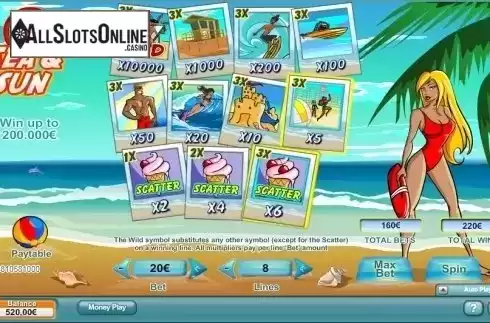 Paytable 1. Sea & Sun from NeoGames