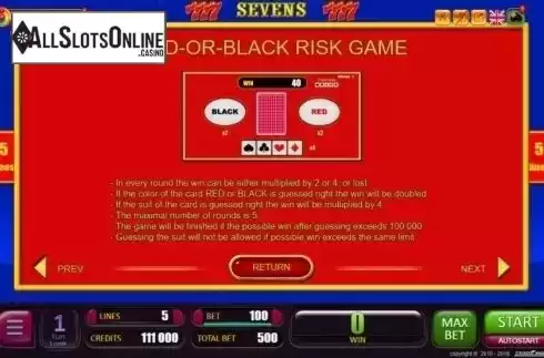 Risk 2. Sevens (Belatra Games) from Belatra Games
