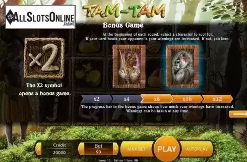 Paytable 3. Tam-Tam from X Play