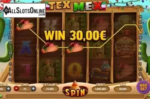 Win screen. Tex Mex from Capecod Gaming