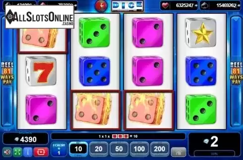 Win screen 2. 81 Dice from EGT