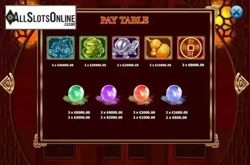 Paytable. 9 Lucks from KA Gaming