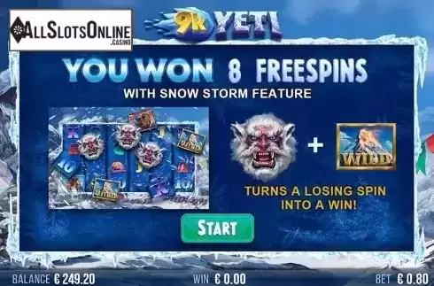 Free Spins 2. 9K Yeti from 4ThePlayer