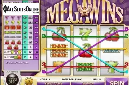 Game Workflow screen (Betway). Megawins from Rival Gaming