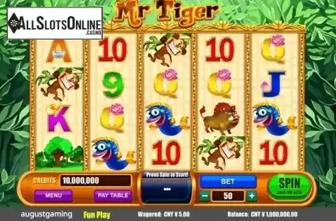 Reel Screen. Mr Tiger from August Gaming