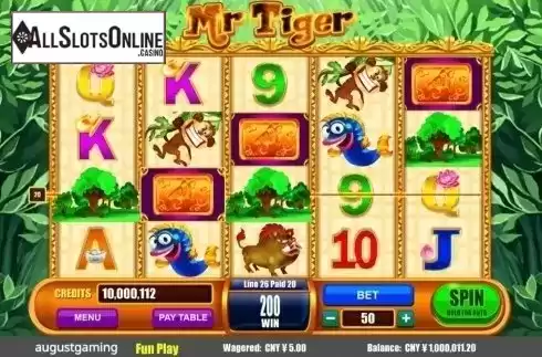 Win. Mr Tiger from August Gaming