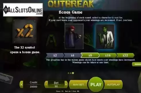 Paytable 3. Outbreak from X Play