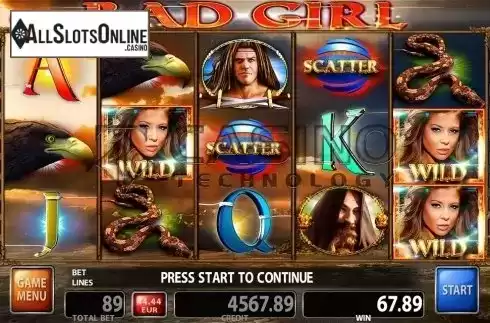 Screen3. Bad Girl from Casino Technology