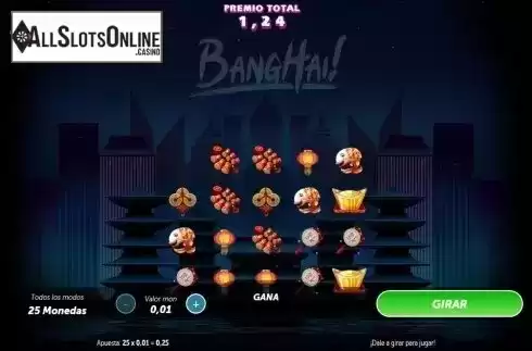 Win Presentation screen. BangHai! from Roxor Gaming