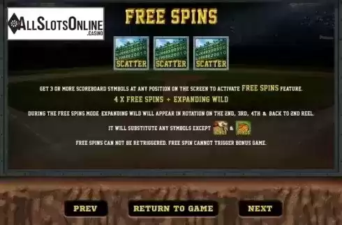 Paytable 4. Baseball from GamePlay