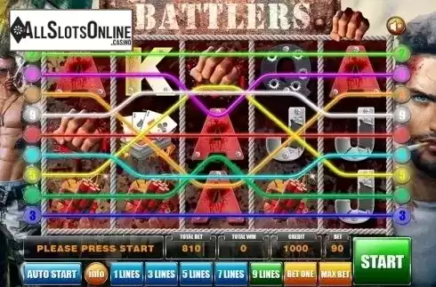 Reels screen. Battlers from GameX