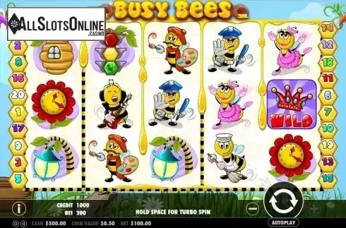 Game Workflow screen. Bee Land from Pragmatic Play