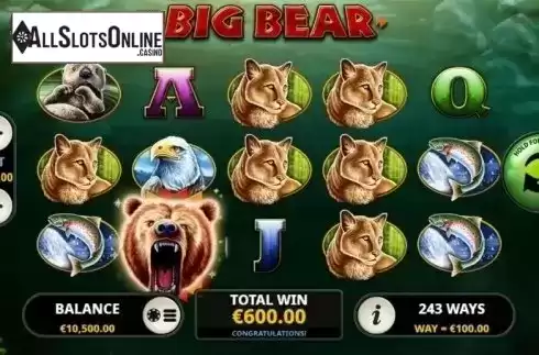 Win Screen. Big Bear from Playtech