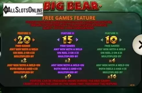 Free Spins Choose. Big Bear from Playtech