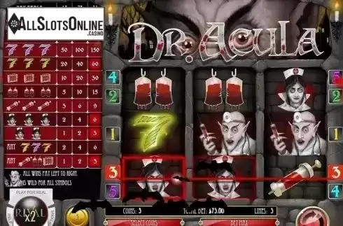 Win Screen 2. Dr. Acula from Rival Gaming
