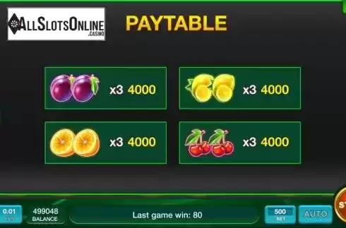 Paytable screen 2. Epic Hot from InBet Games