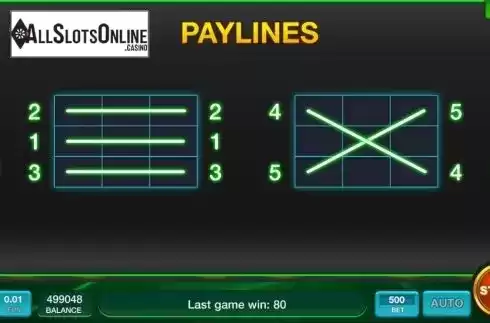 Paylines screen. Epic Hot from InBet Games